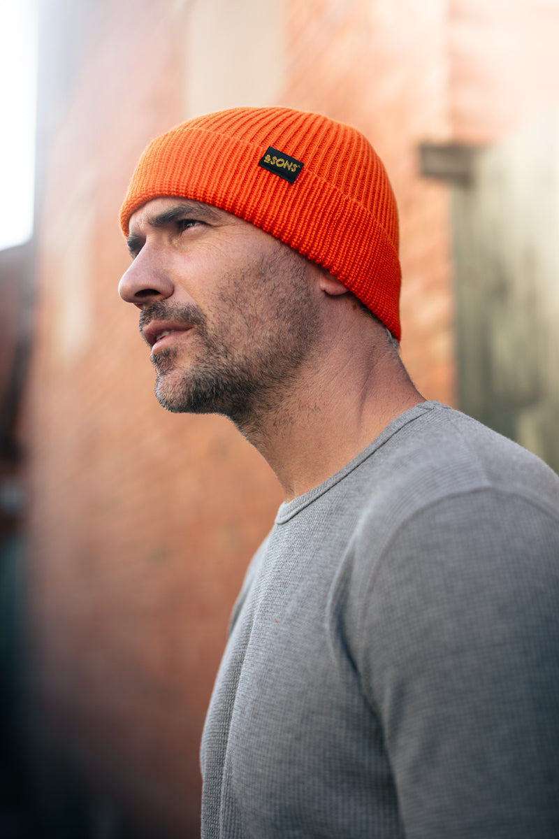Atlantic Watch Cap Beanie - Bright Orange
