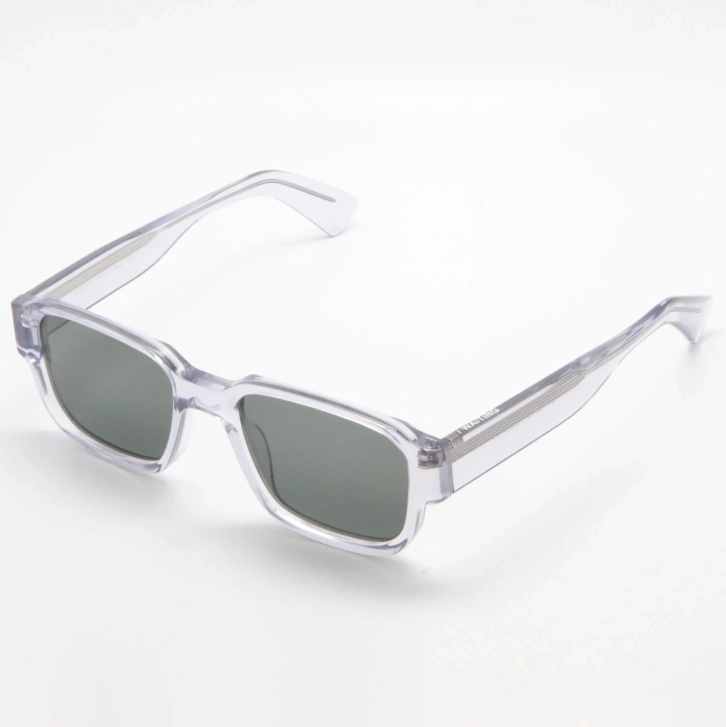 CED E10 Sunglasses - Light Grey & Green Lens