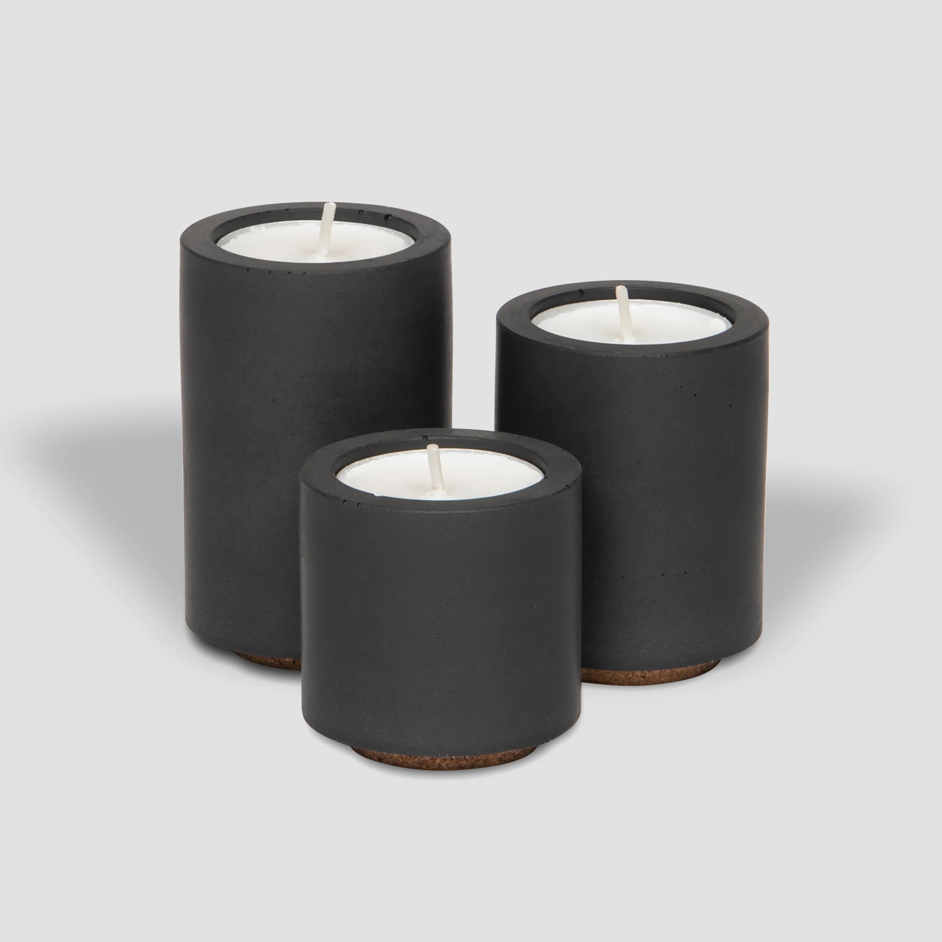 Trio Candle Holder Set - All Black