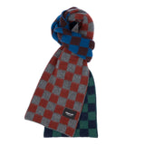 Cosmic Checkerboard Wool Scarf - Cosmic