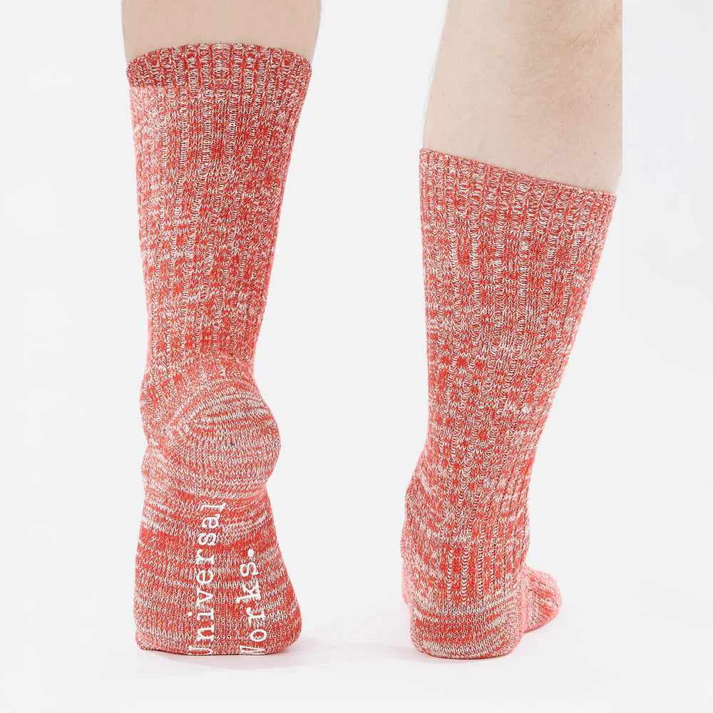 Slub Sock - Red Slub Knit