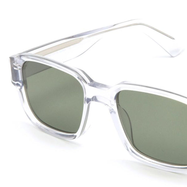 Ced E10 Sunglasses - Light Grey & Green Lens