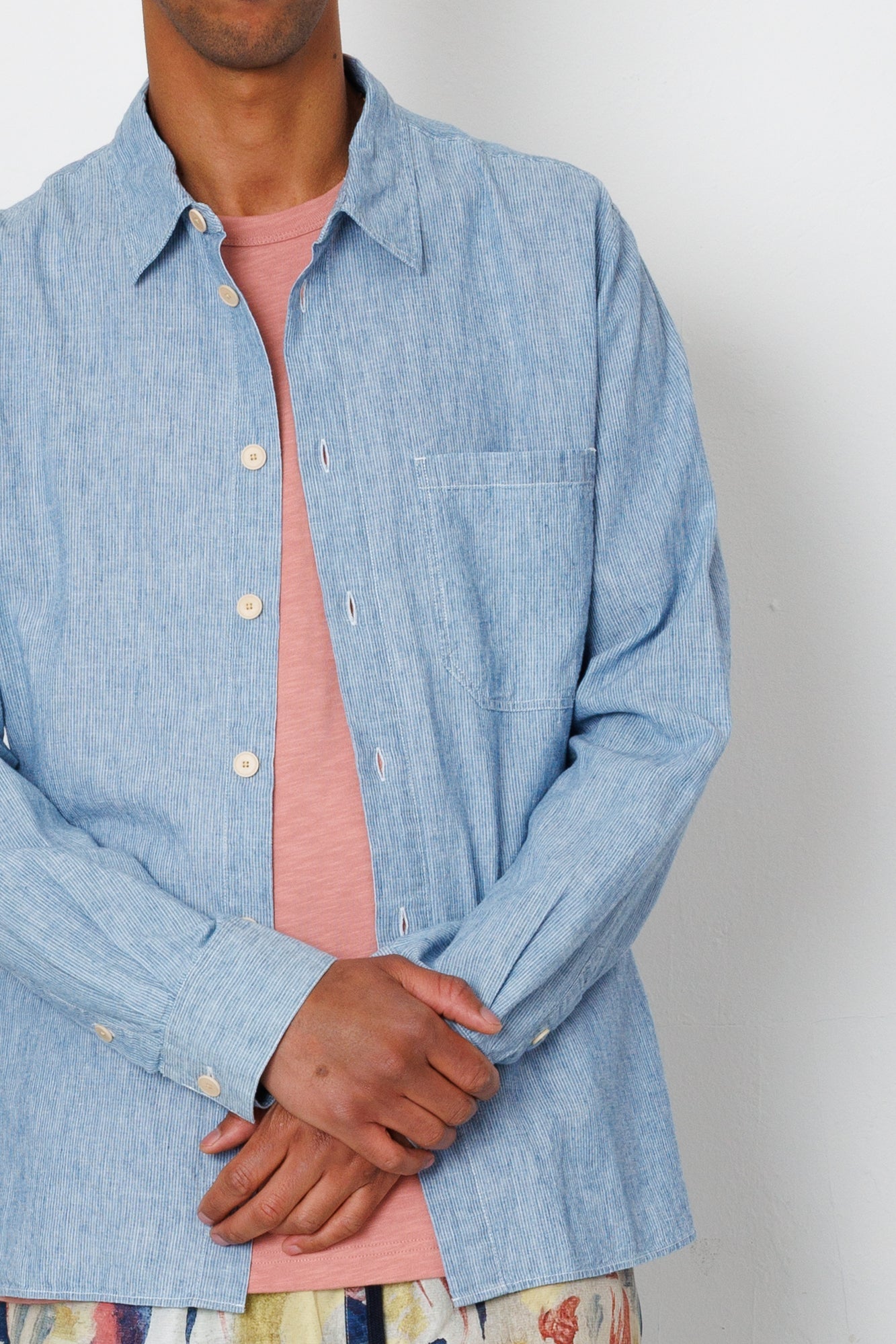 Easy Fit Shirt - Washed Indigo Stripe