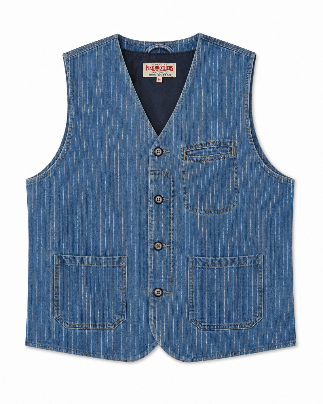 1948 Crafter Vest - Blue Wabash Rinsed