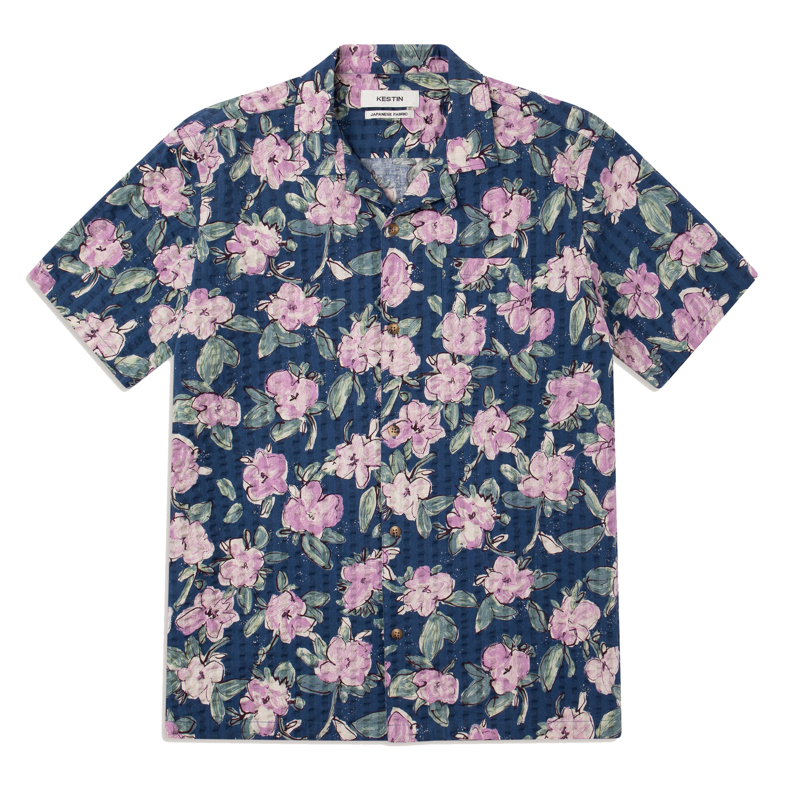 Crammond Shirt - Blue/Lilac Floral Seersucker