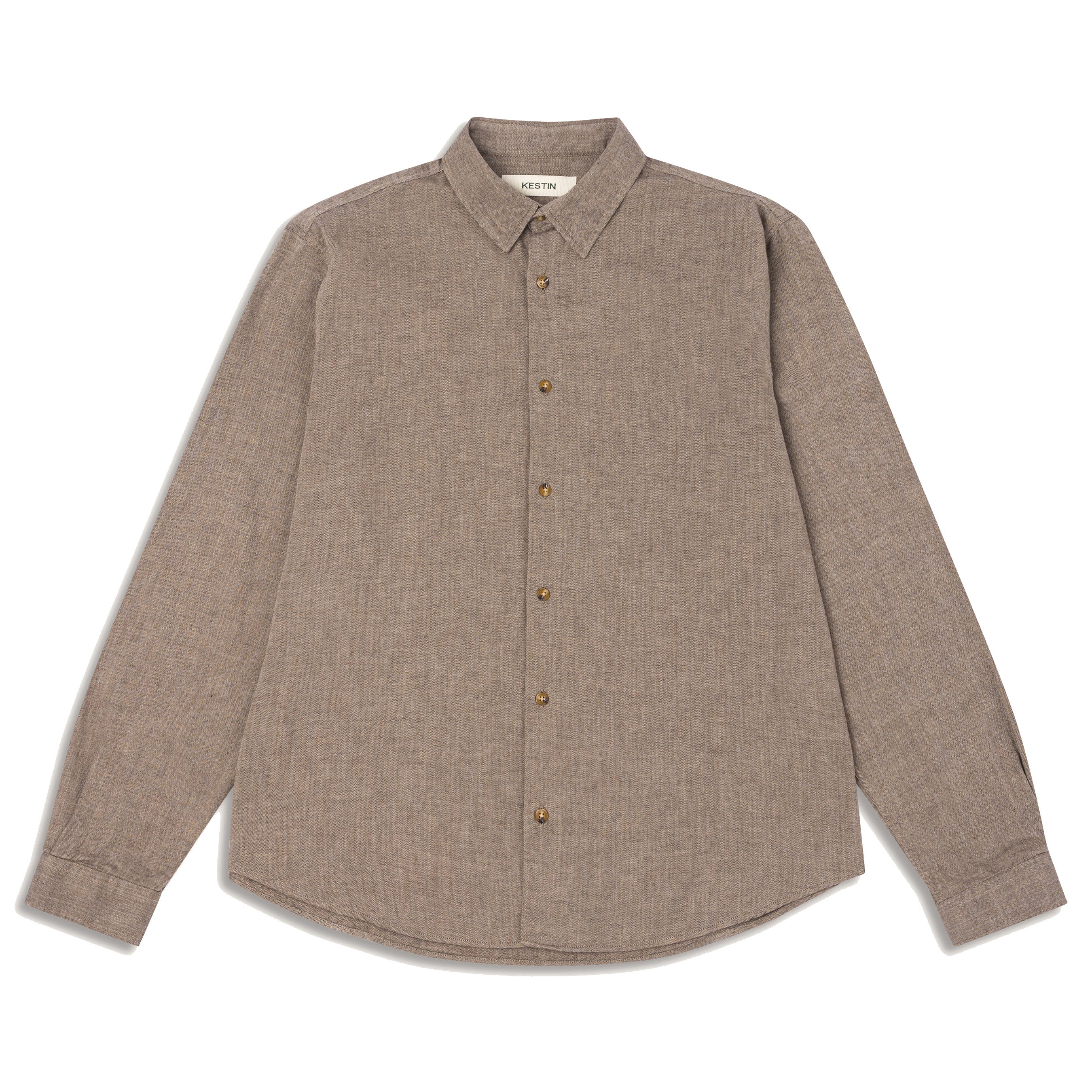 Dirleton Shirt - Brown Herringbone Shirting