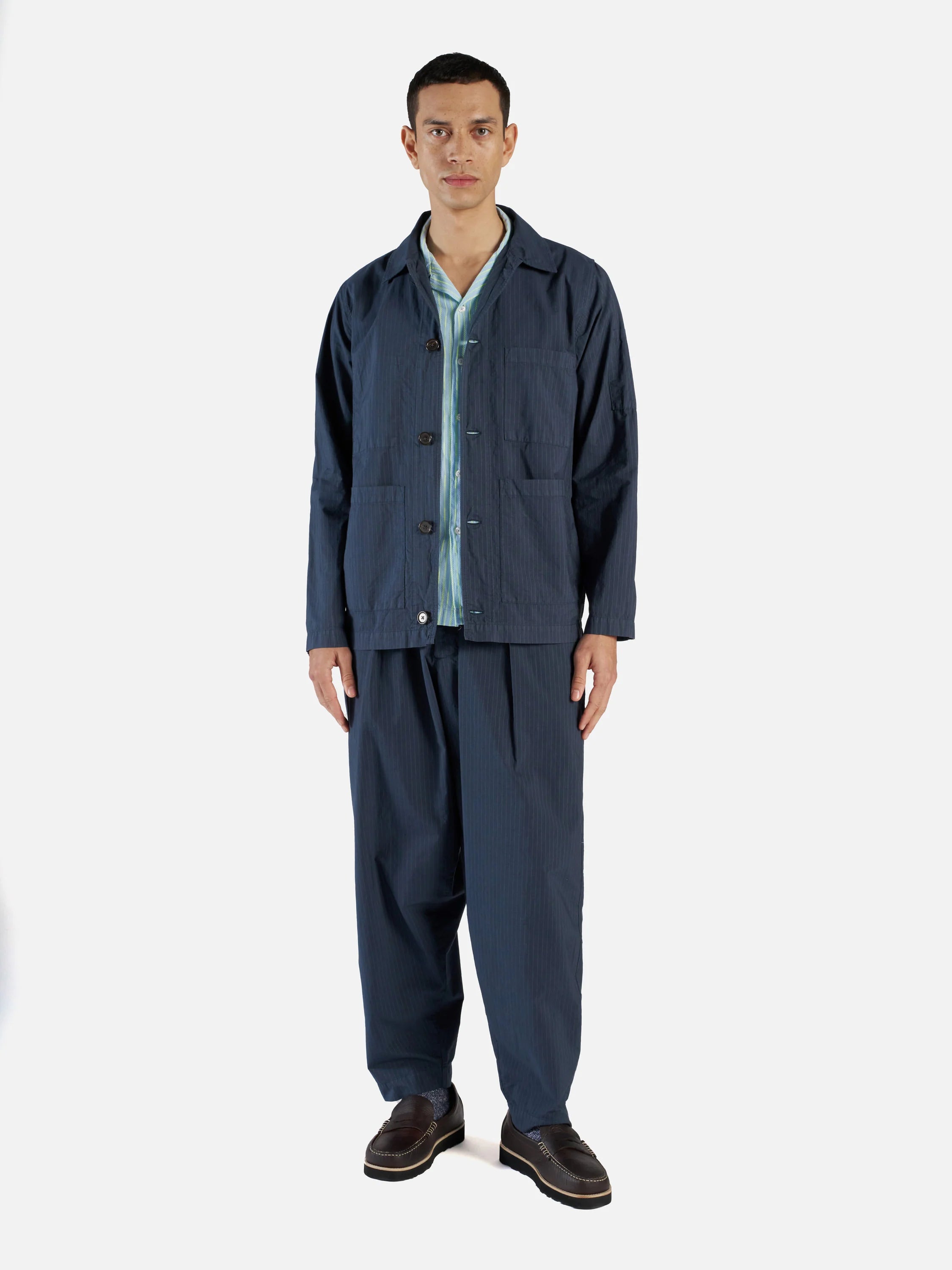 Coverall Jacket - Navy Nearly Pinstripe