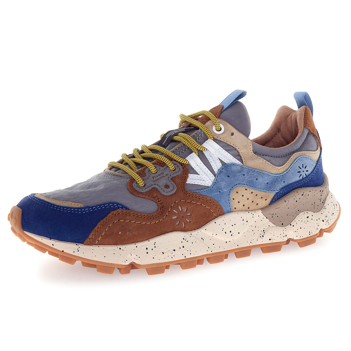 Yamano 3 Man Trainers - Brown/Deep Petrol/Light Blue