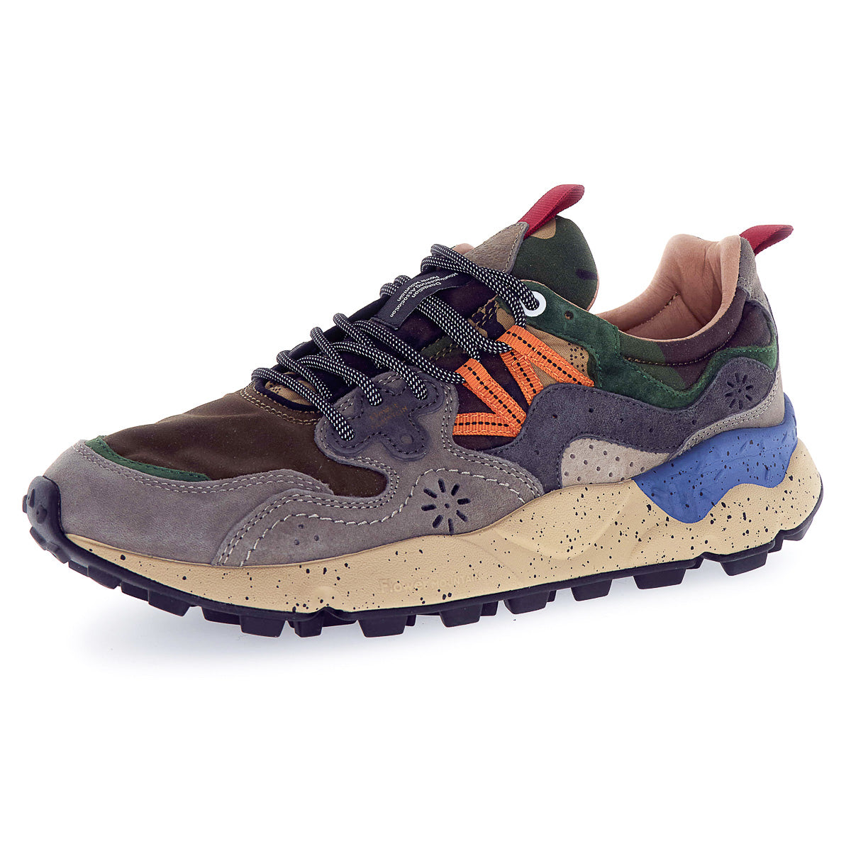 Yamano 3 Man Trainers - Camo Dark Grey/Anthracite/Black