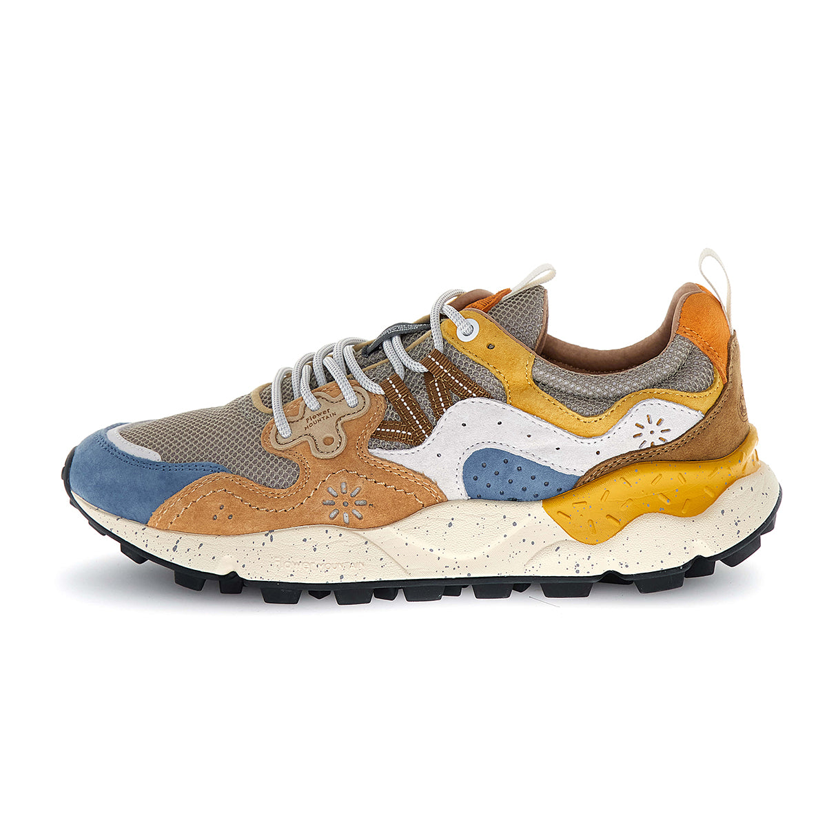 Yamano 3 Man Trainers - Azure/Stone/Orange