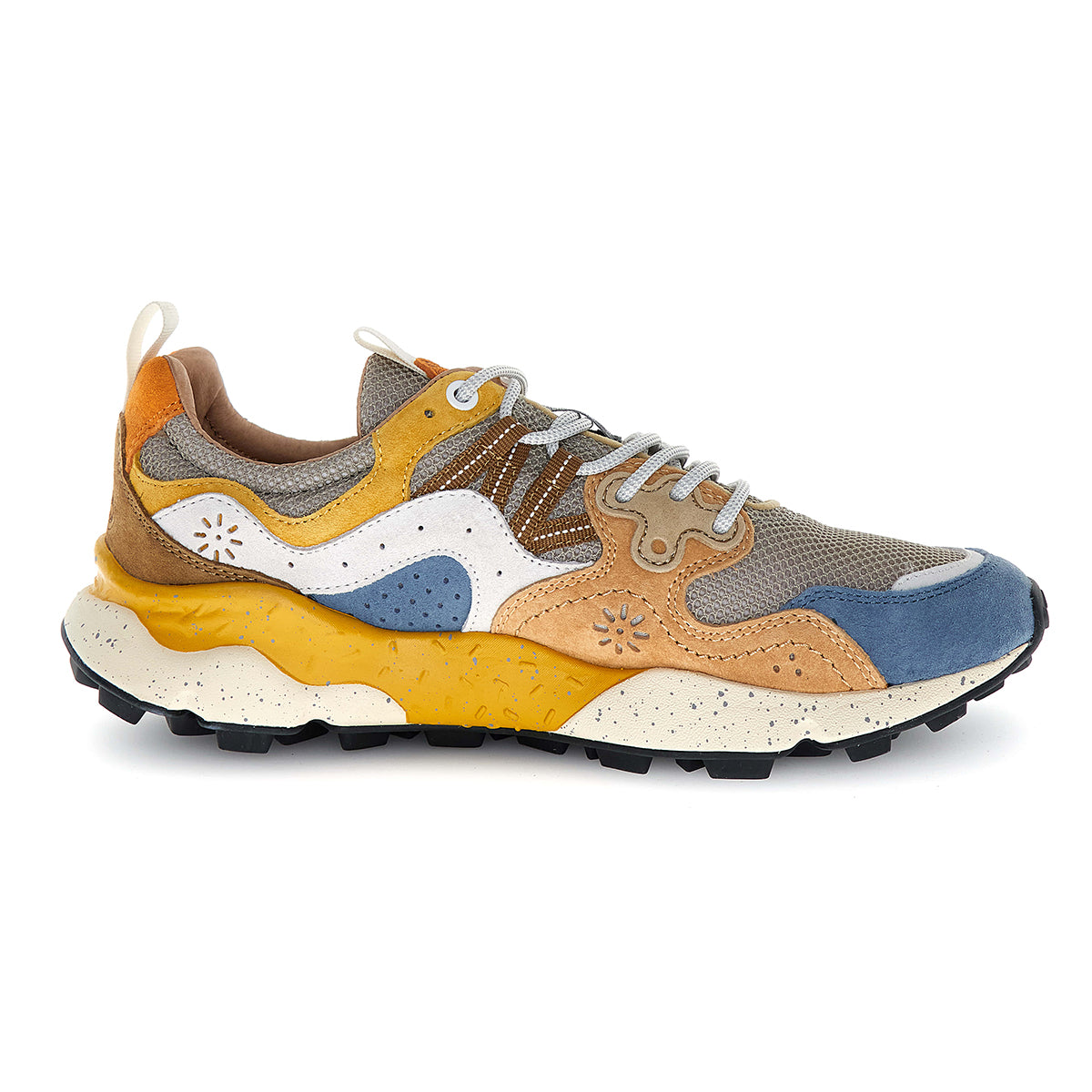 Yamano 3 Man Trainers - Azure/Stone/Orange