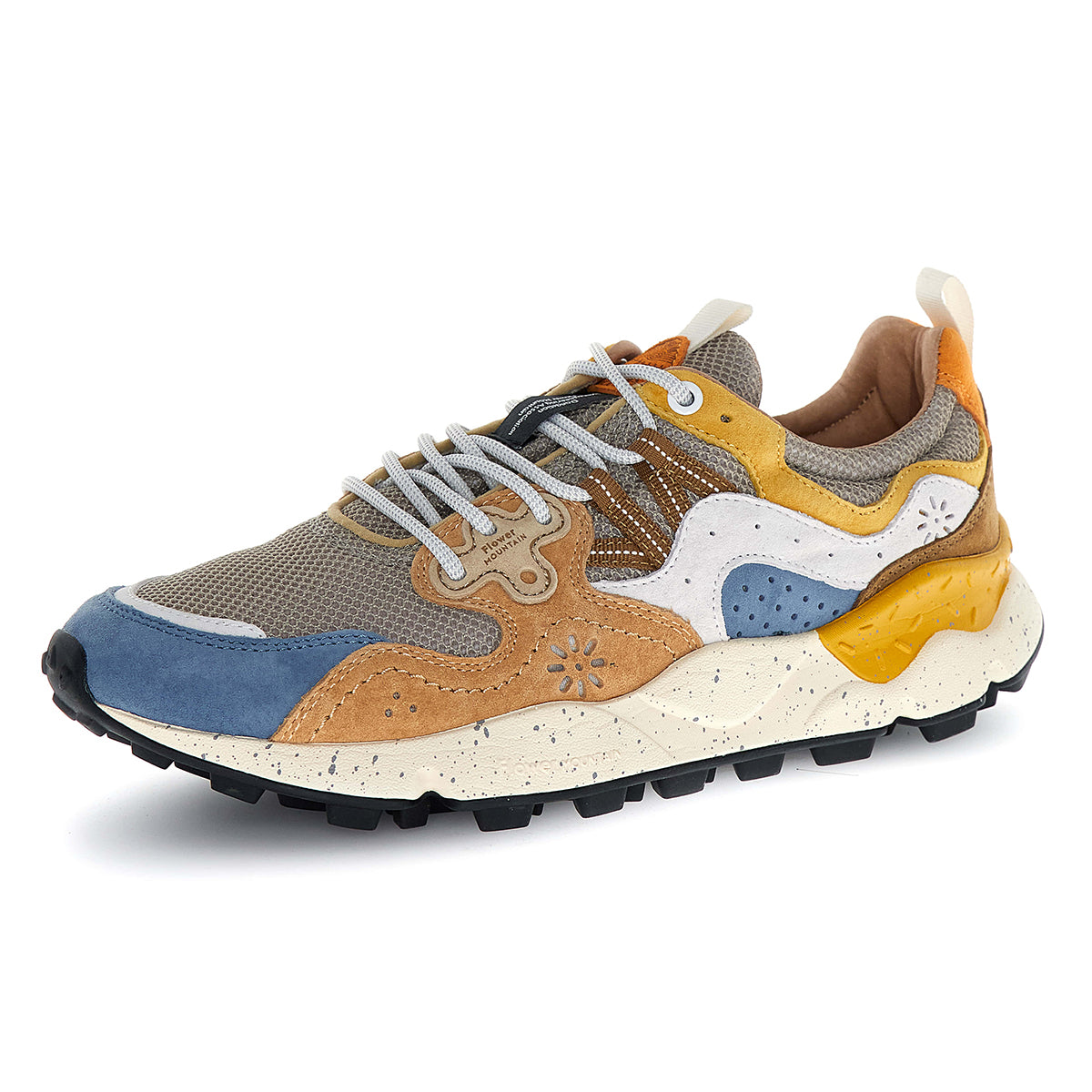 Yamano 3 Man Trainers - Azure/Stone/Orange