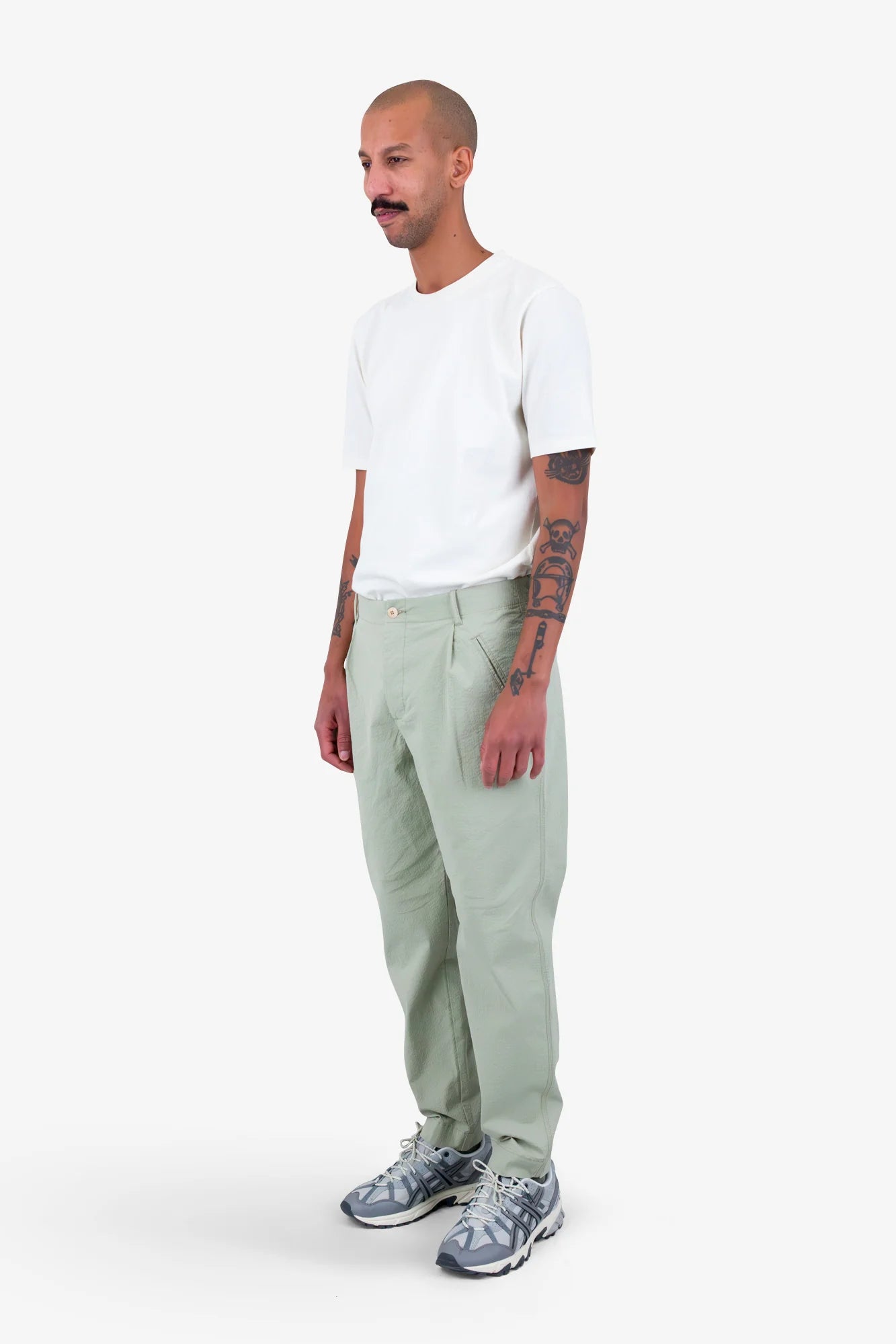 Assembly Trousers - Light Sage Seersucker