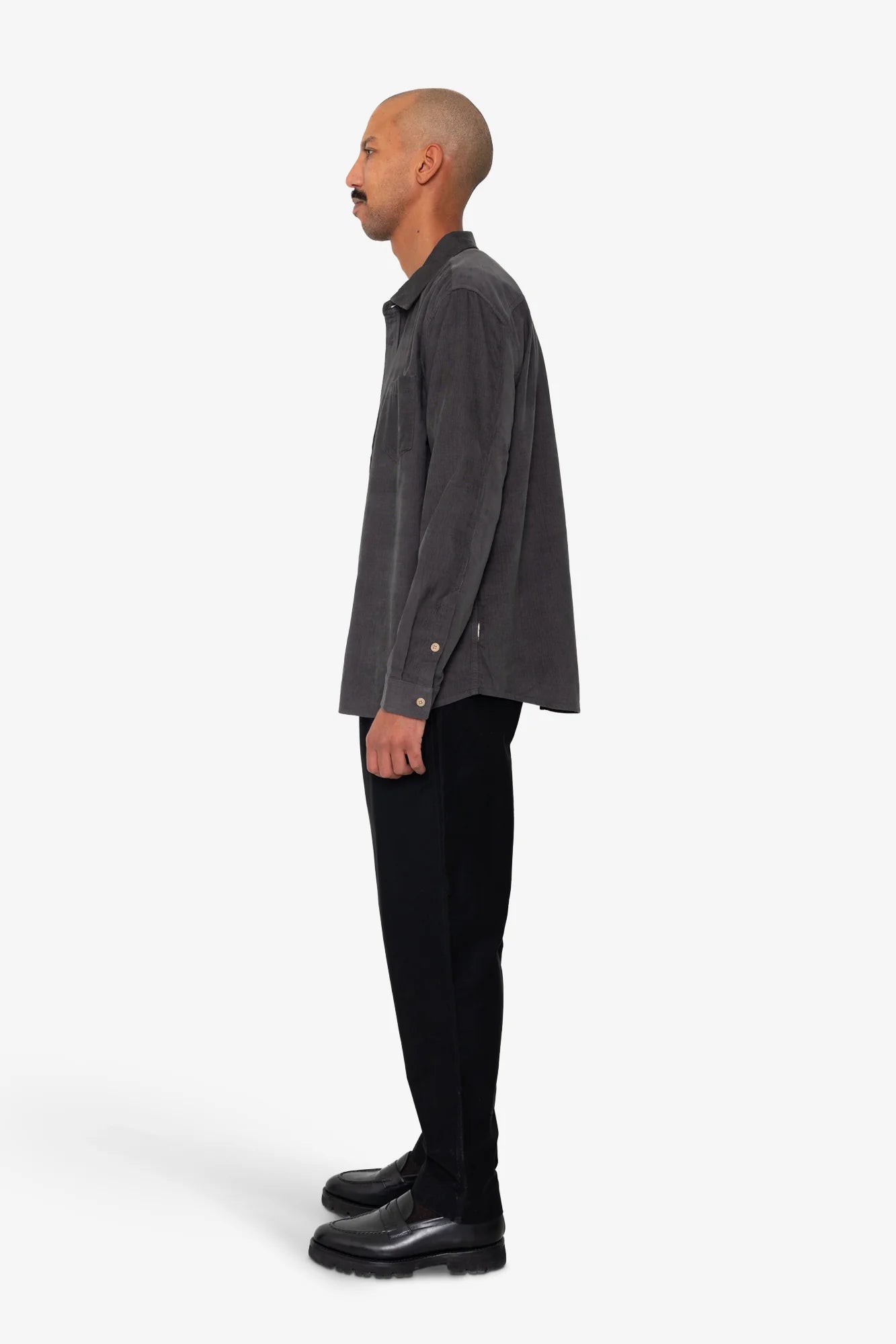 Direction Babycord Shirt - Charcoal