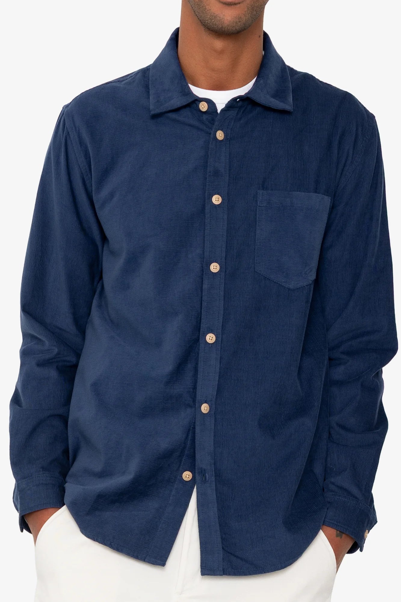Direction Babycord Shirt - Washed Ink