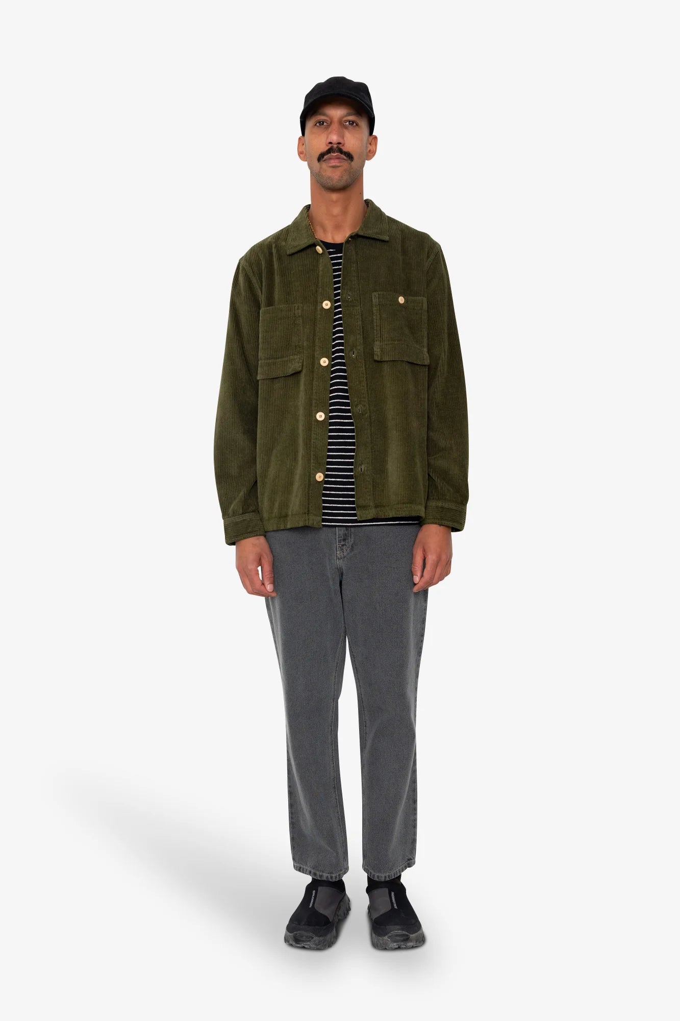 Patch Overshirt - Olive Chunky Cord