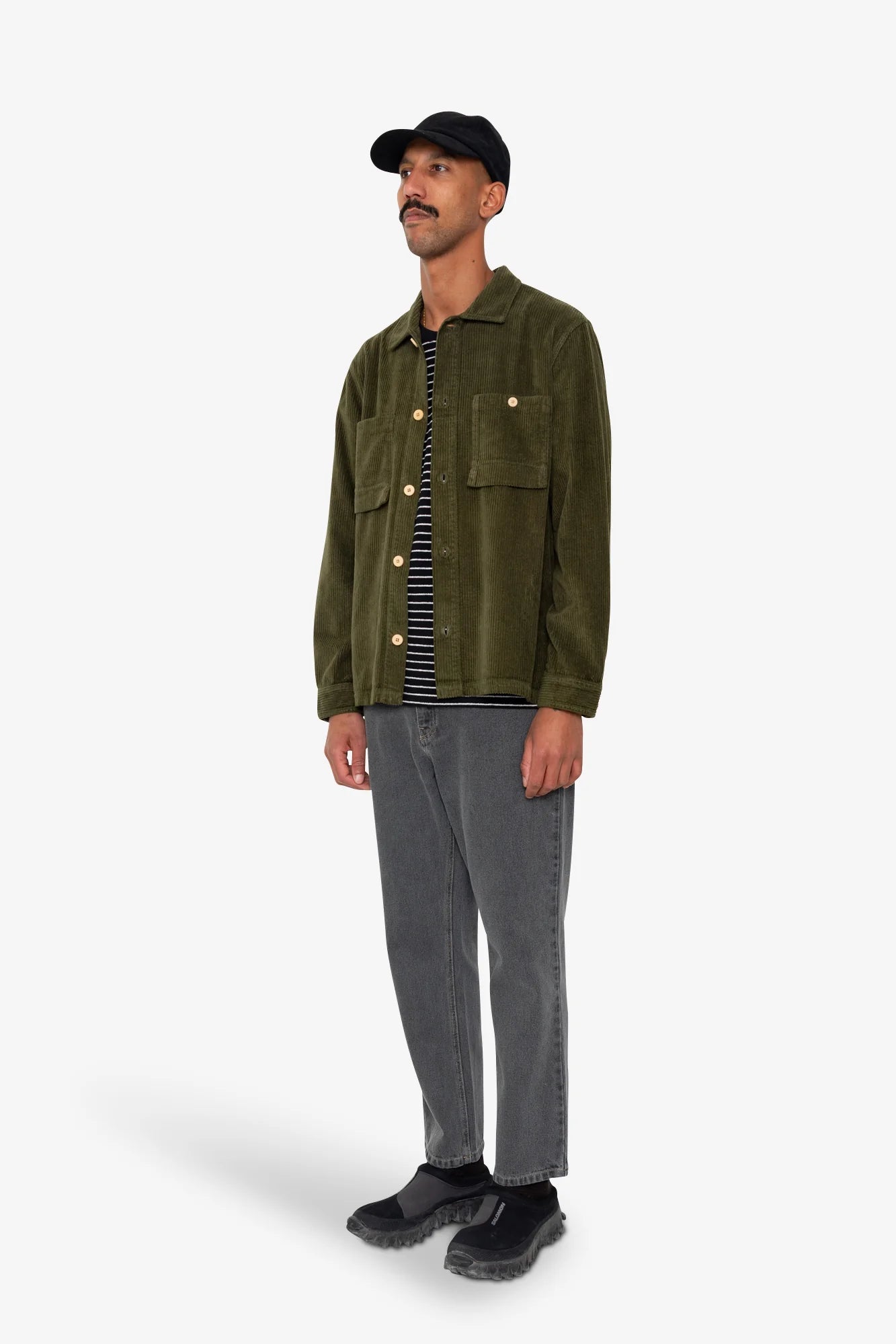 Patch Overshirt - Olive Chunky Cord