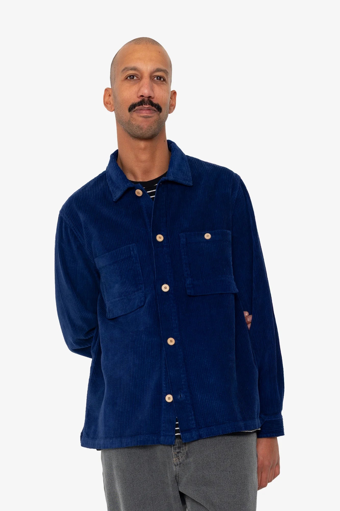 Patch Overshirt - Rich Navy Chunky Cord