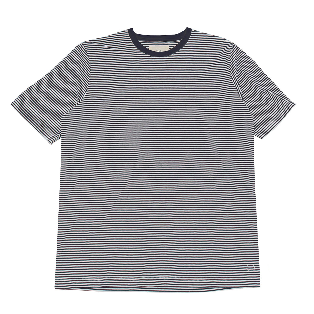 1X1 Stripe Tee - Navy/Ecru