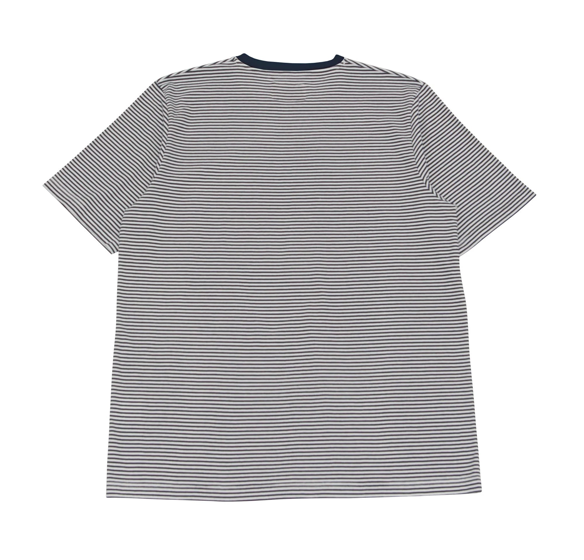 1X1 Stripe Tee - Navy/Ecru