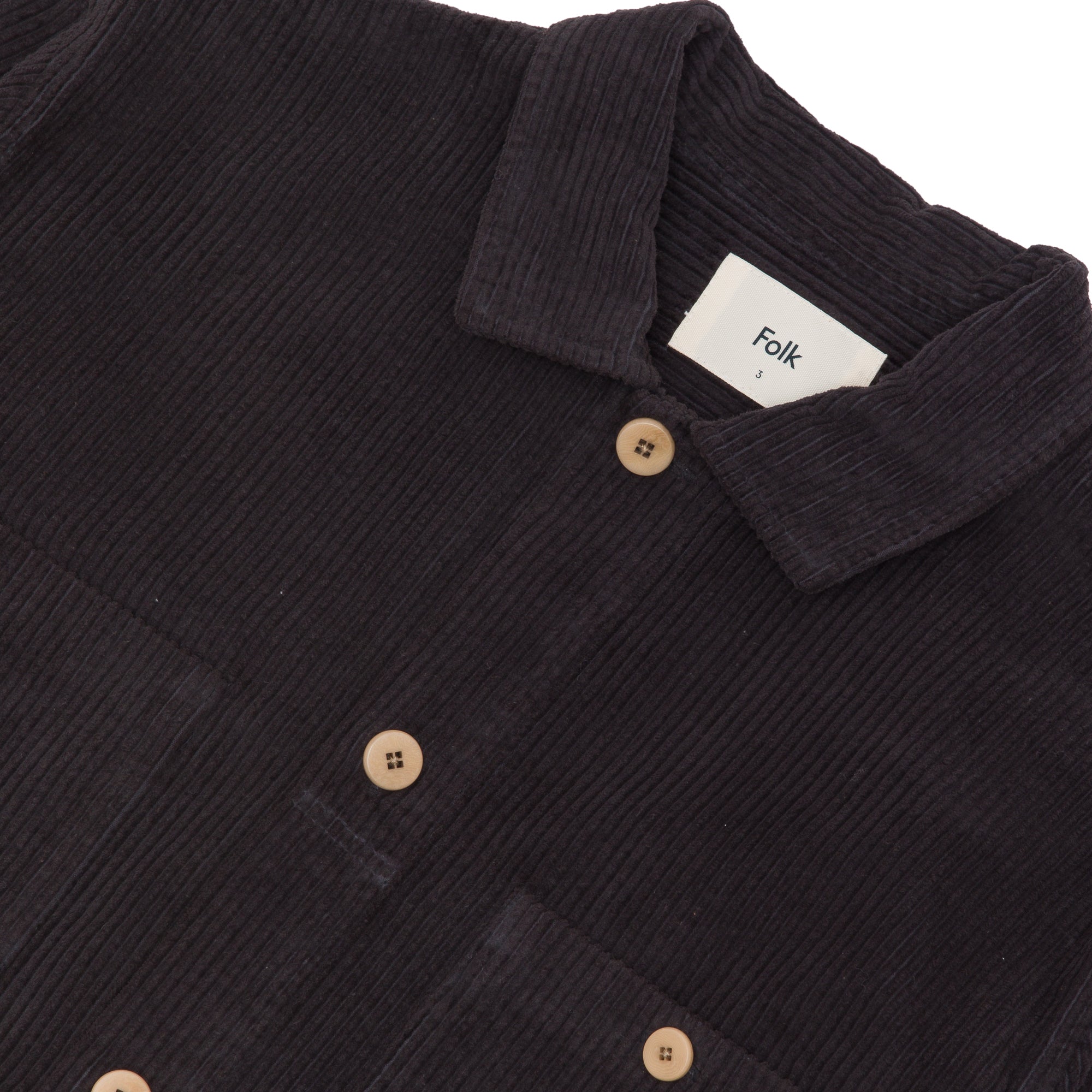 Patch Overshirt - Soft Black Heavy Cord