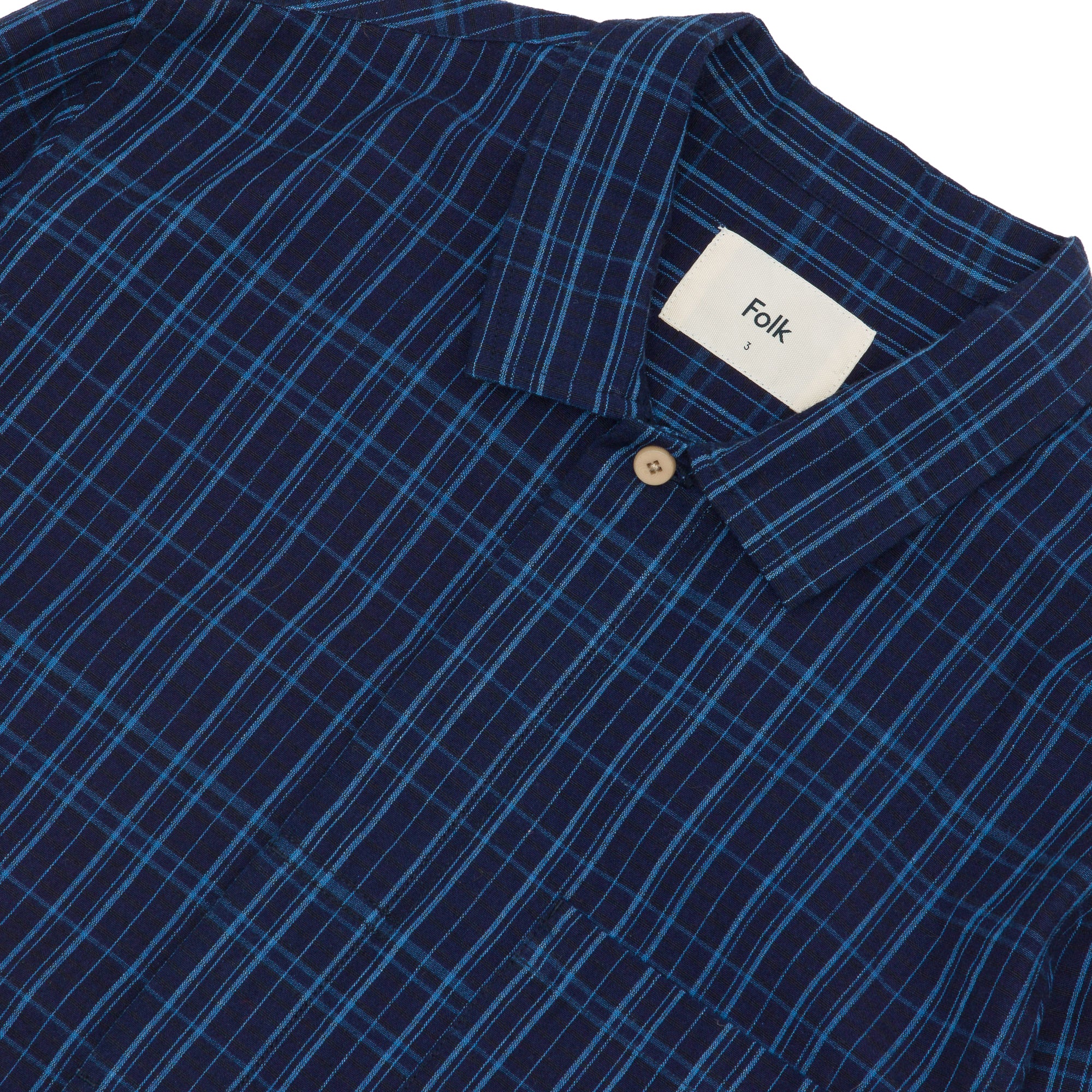 Patch Overshirt - Navy Check Cord