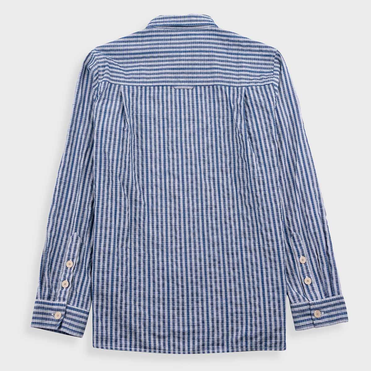 Easy Fit Shirt - Indigo Crinkle Mini Check
