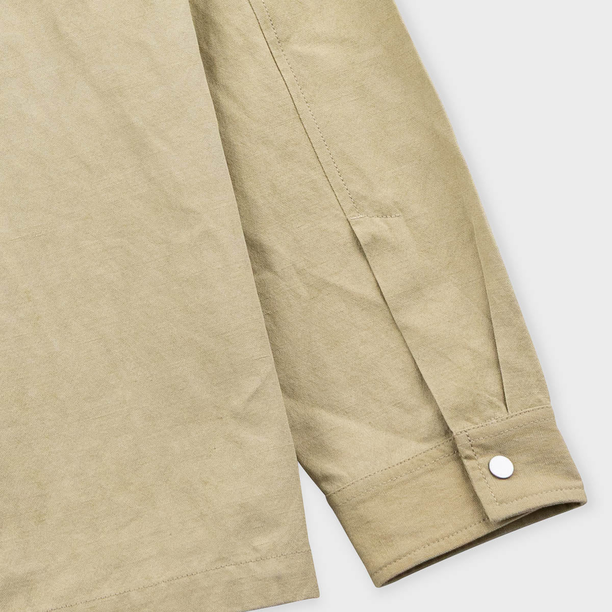 Patch Overshirt - Light Khaki Slub Linen