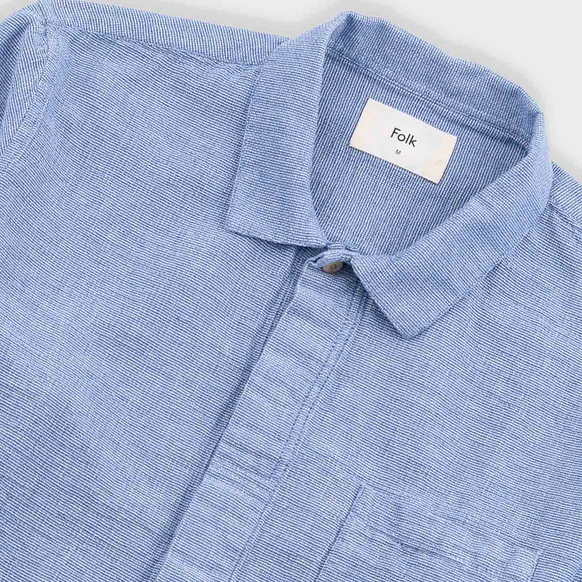 Patch Shirt - Light Indigo Basketweave