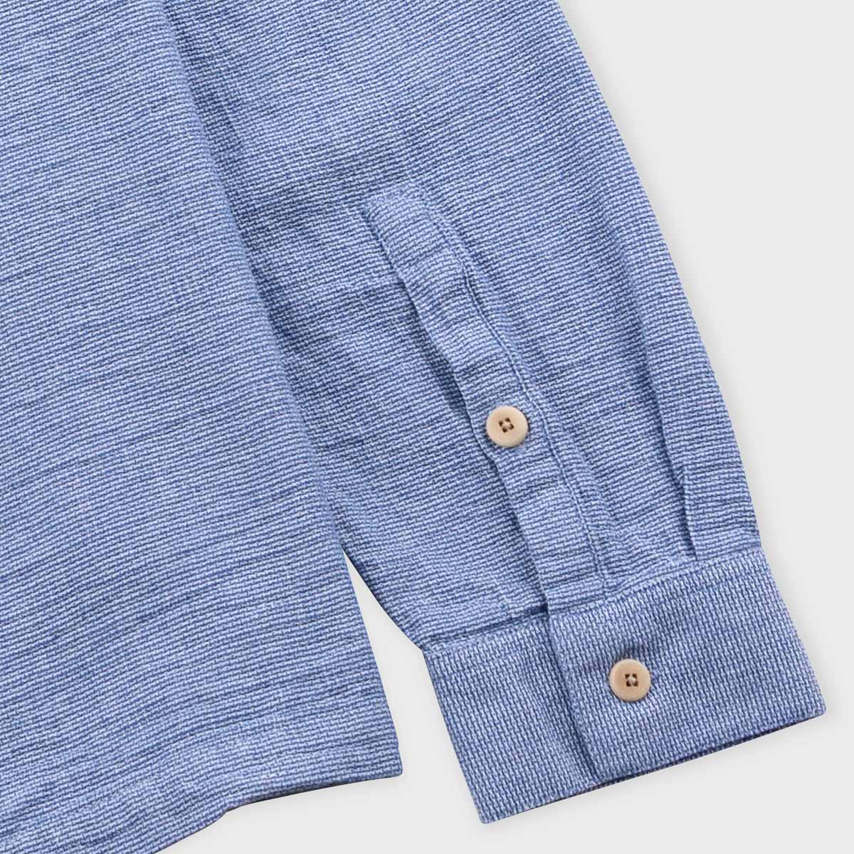 Patch Shirt - Light Indigo Basketweave