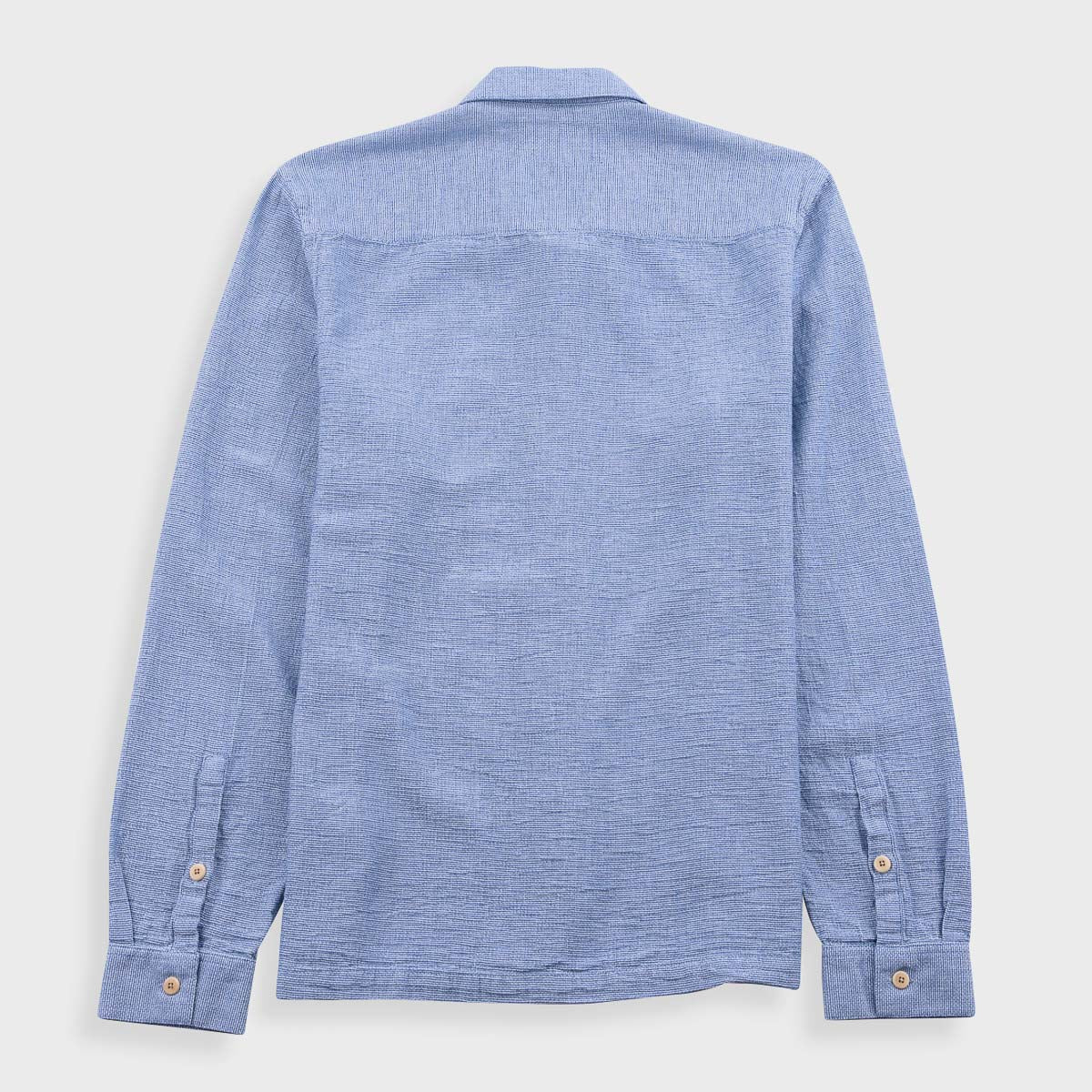 Patch Shirt - Light Indigo Basketweave