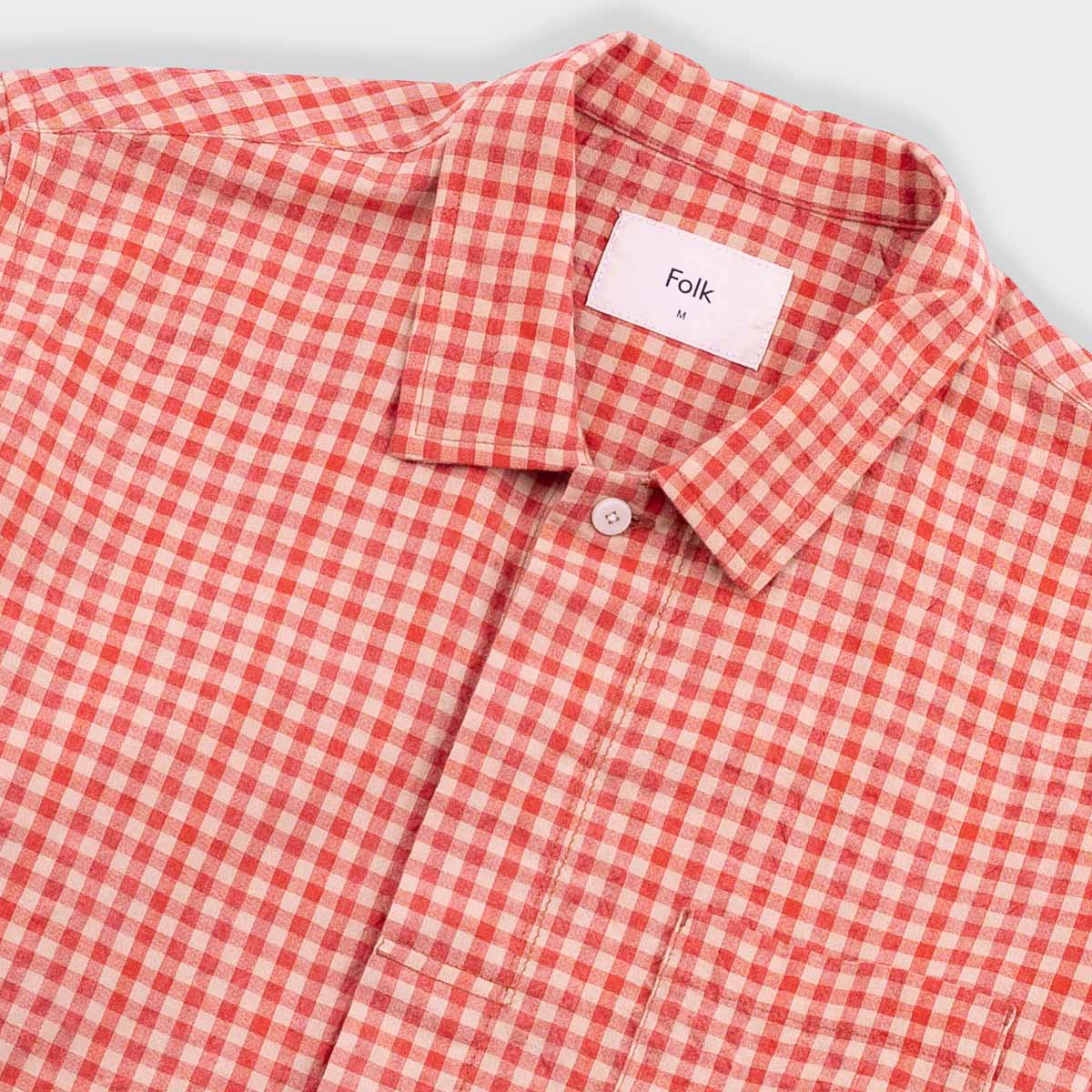 Patch Shirt - Red Oxide Textured Check