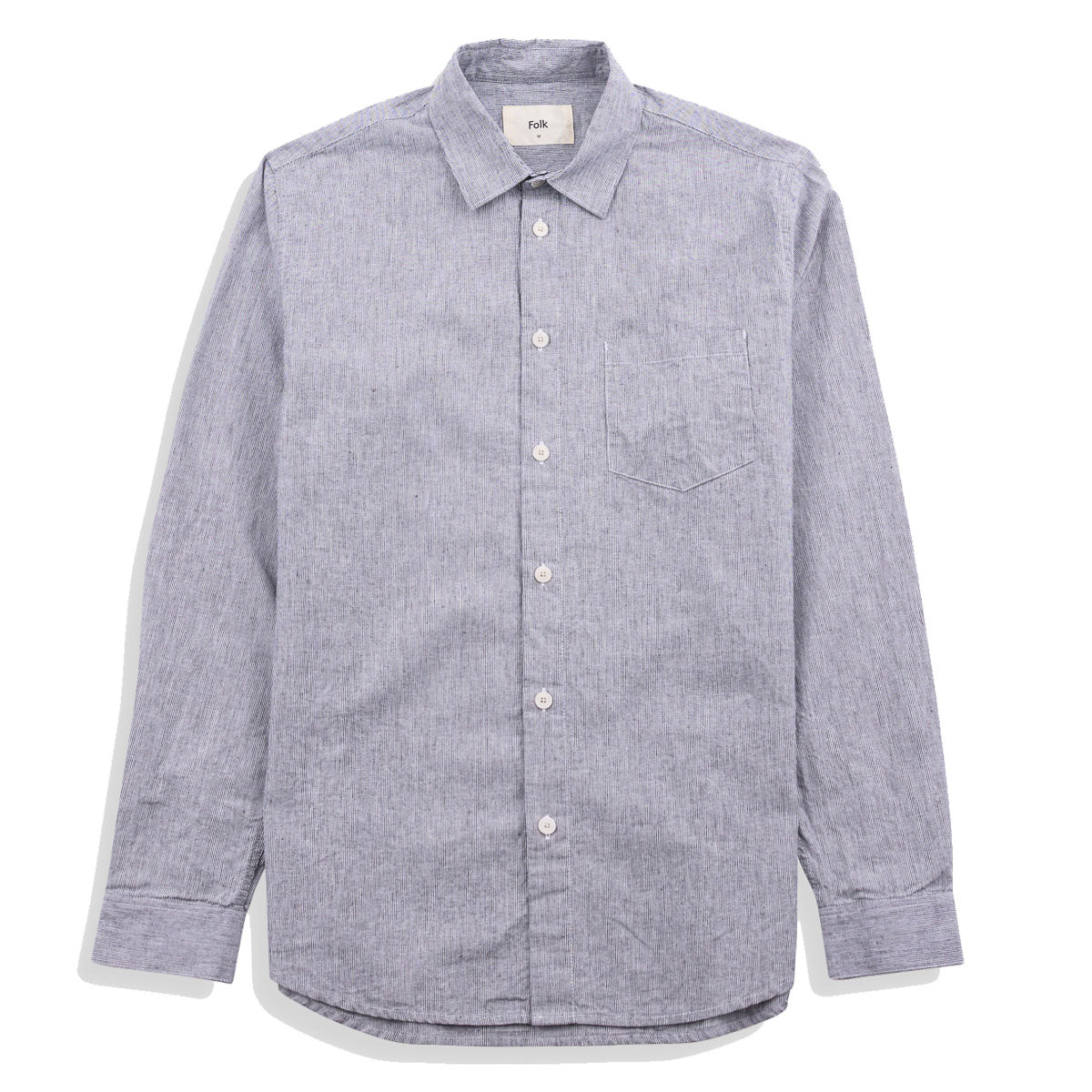 Relaxed Fit Shirt - Black Microstripe Linen