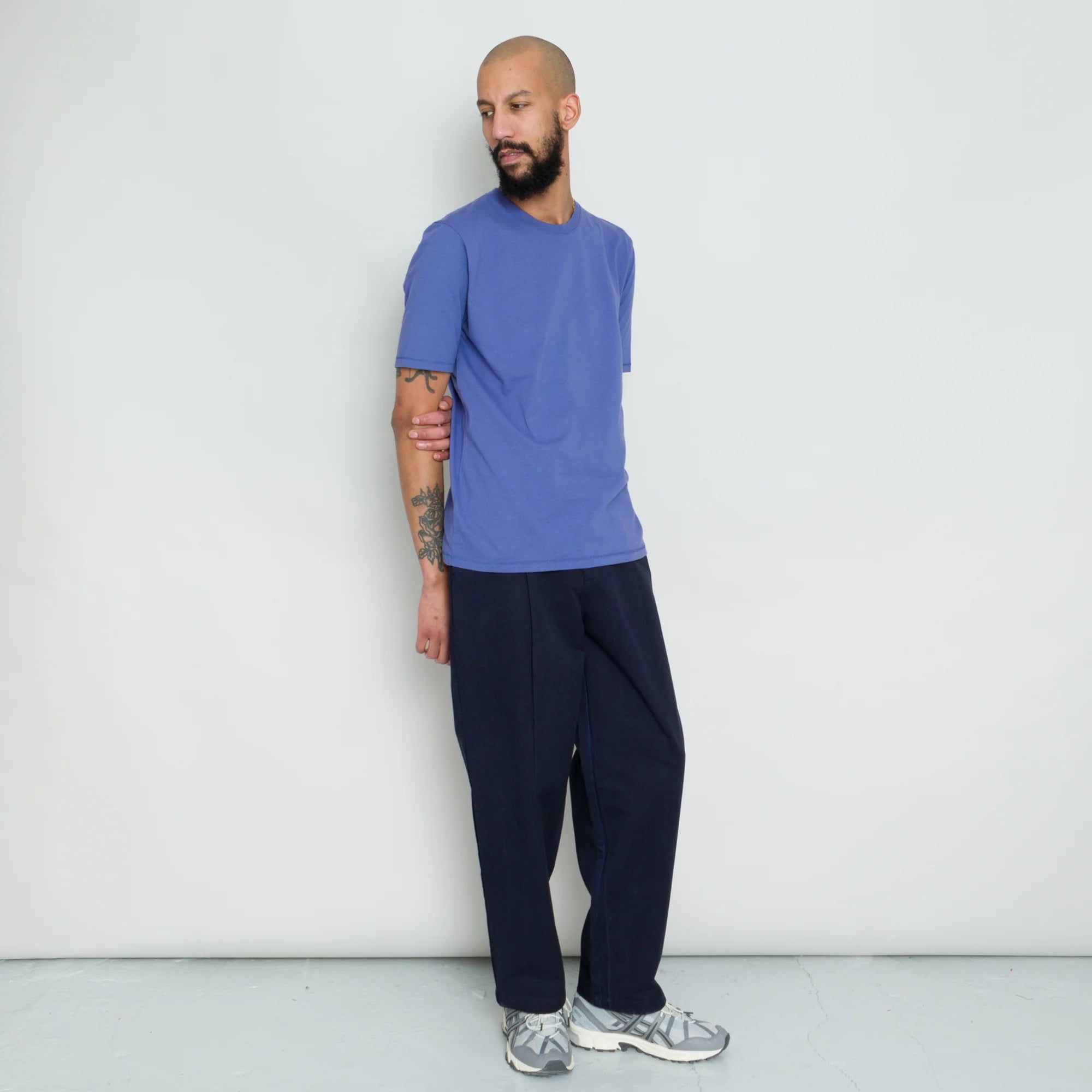 Contrast Sleeve Tee - Mid Navy