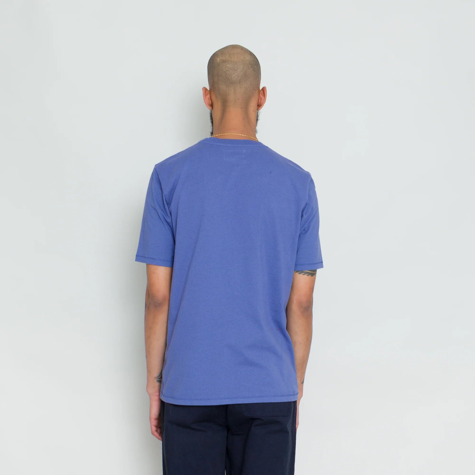 Contrast Sleeve Tee - Mid Navy