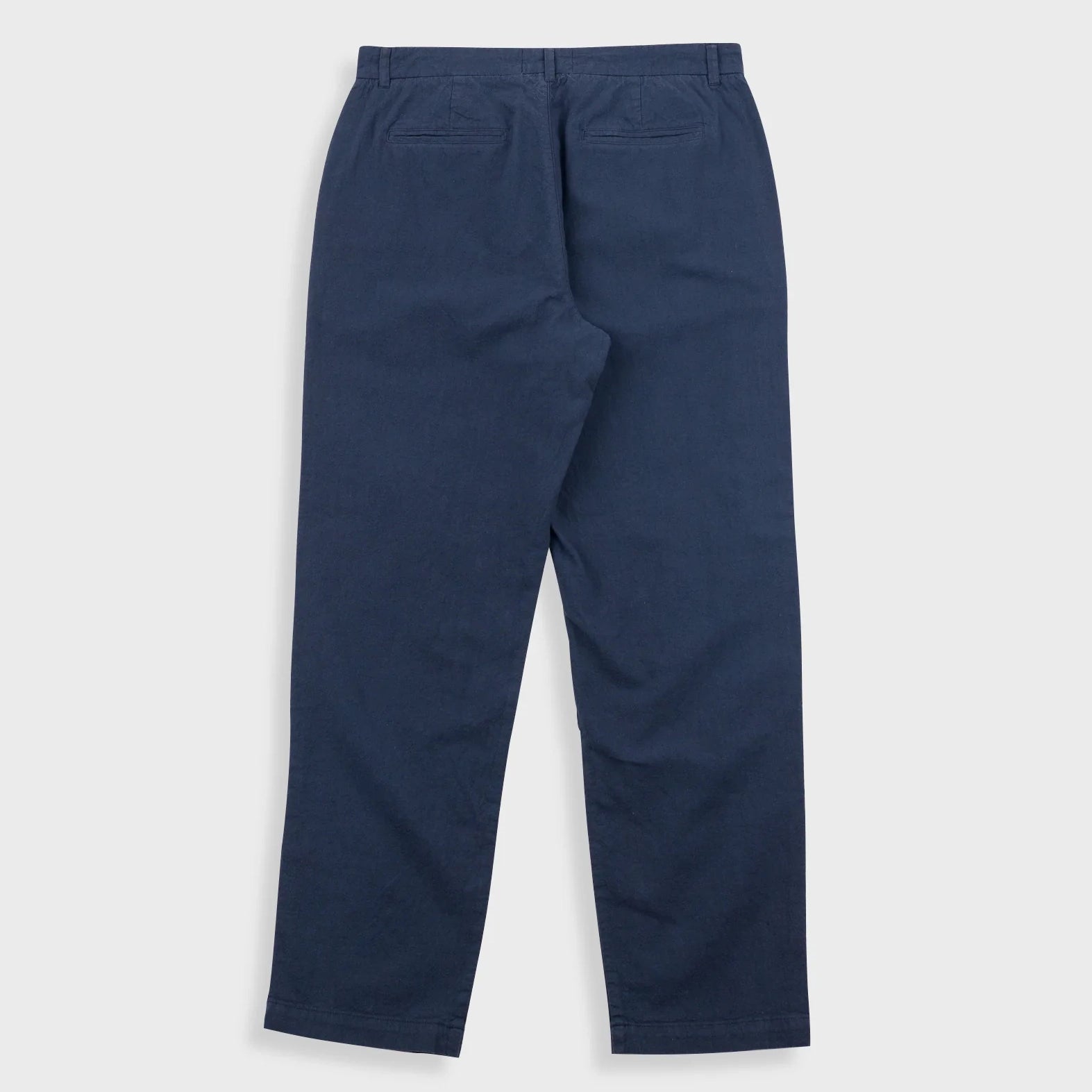 Fixed Waistband Cotton Linen Trouser - Soft Navy