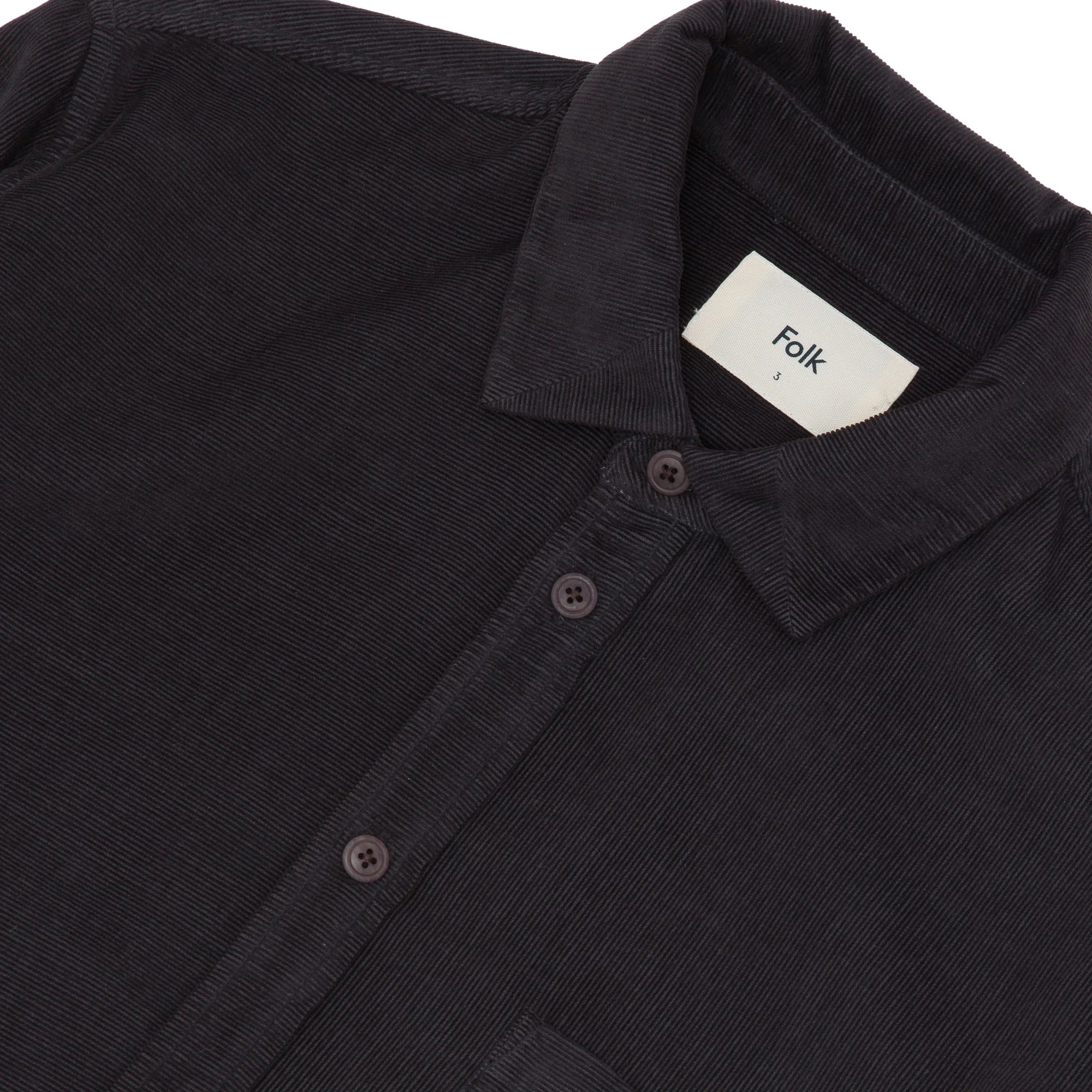 Direction Babycord Shirt - Soft Black