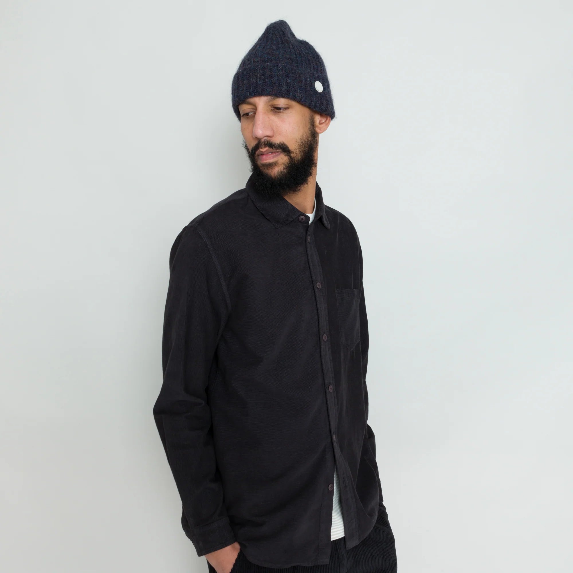 Direction Babycord Shirt - Soft Black