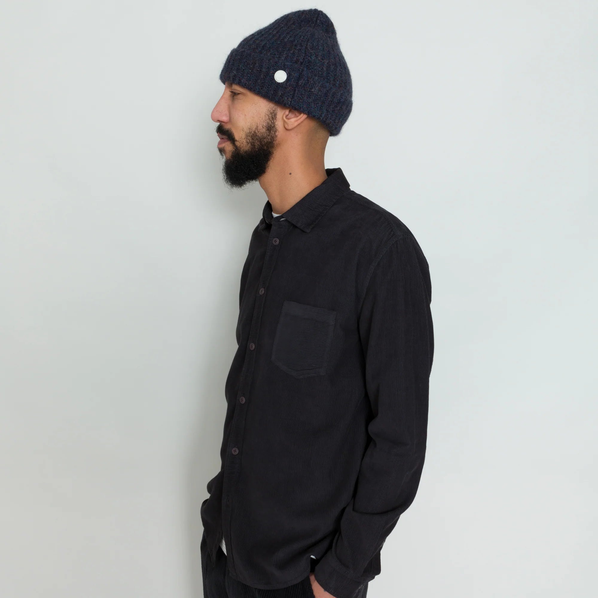 Direction Babycord Shirt - Soft Black