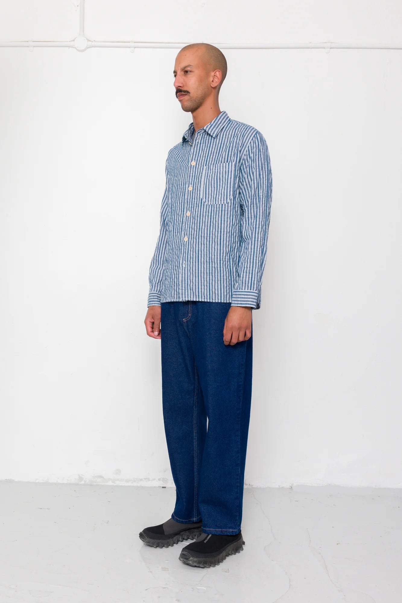 Easy Fit Shirt - Indigo Crinkle Mini Check