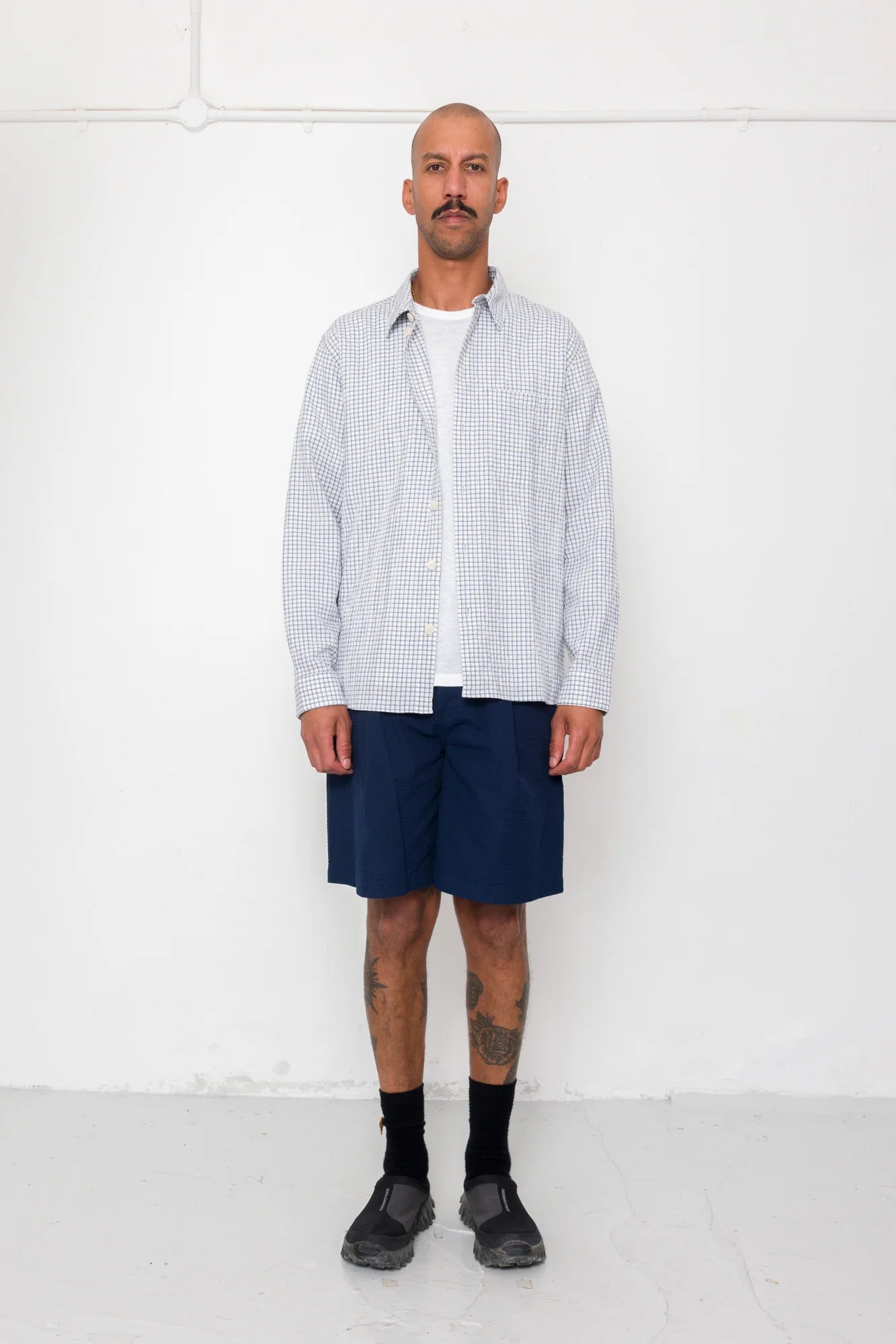 Easy Fit Shirt - Soft Blue Mini Check