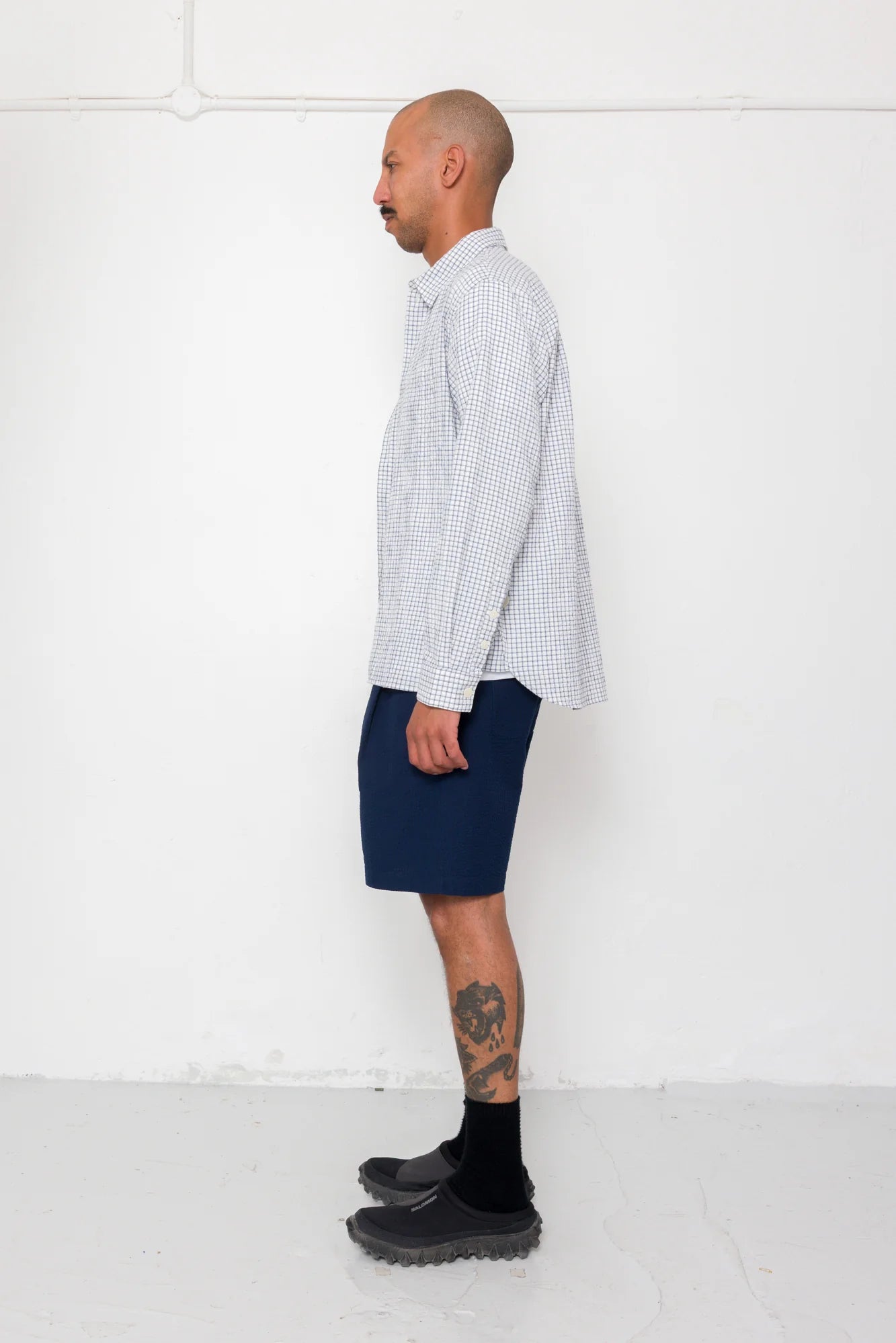 Easy Fit Shirt - Soft Blue Mini Check