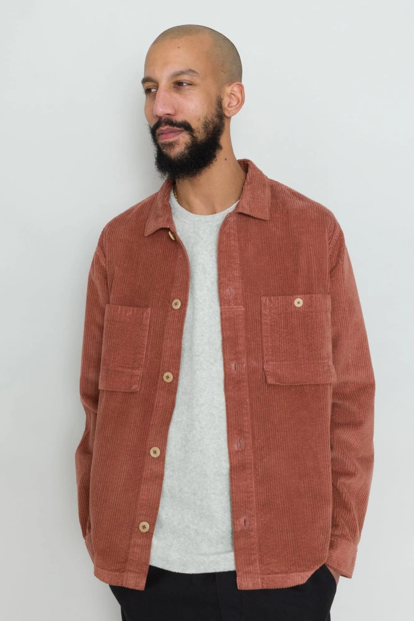 Patch Overshirt - Dark Rust Heavy Cord