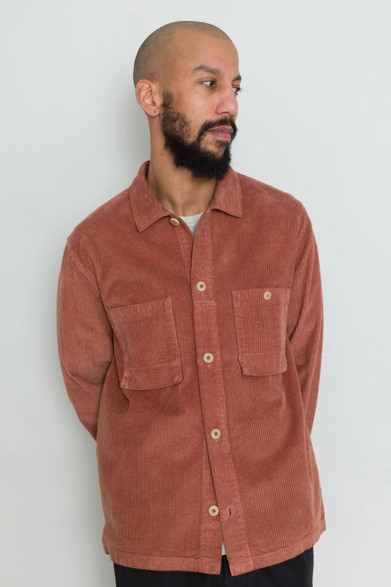 Patch Overshirt - Dark Rust Heavy Cord