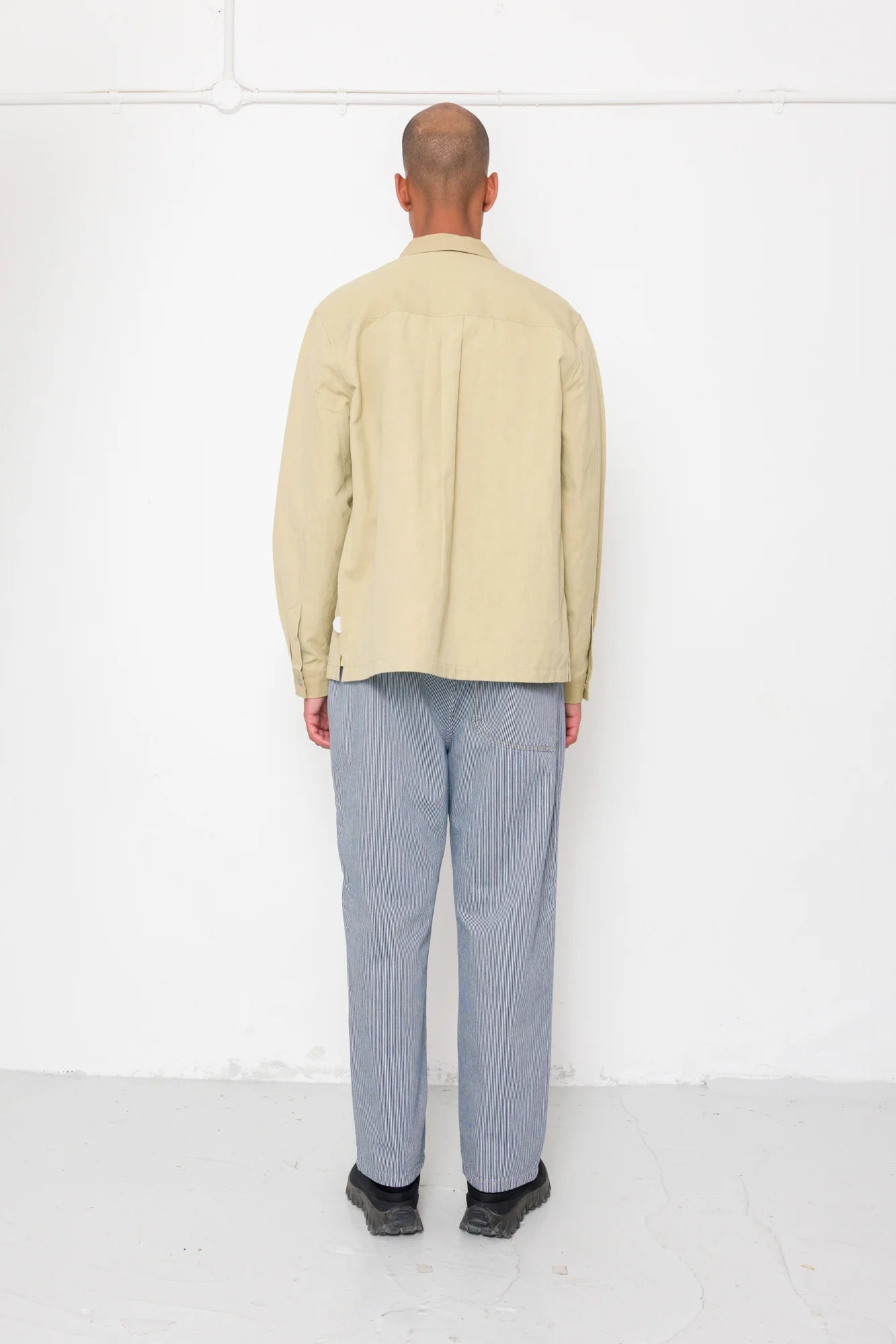Patch Overshirt - Light Khaki Slub Linen