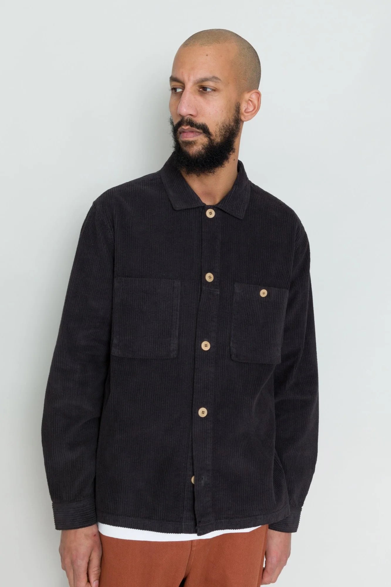 Patch Overshirt - Soft Black Heavy Cord