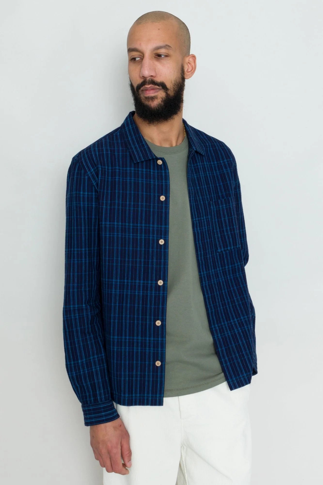 Patch Shirt - Indigo Multicheck