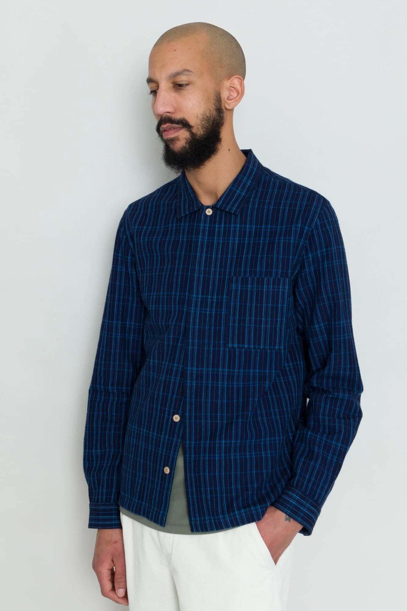 Patch Shirt - Indigo Multicheck