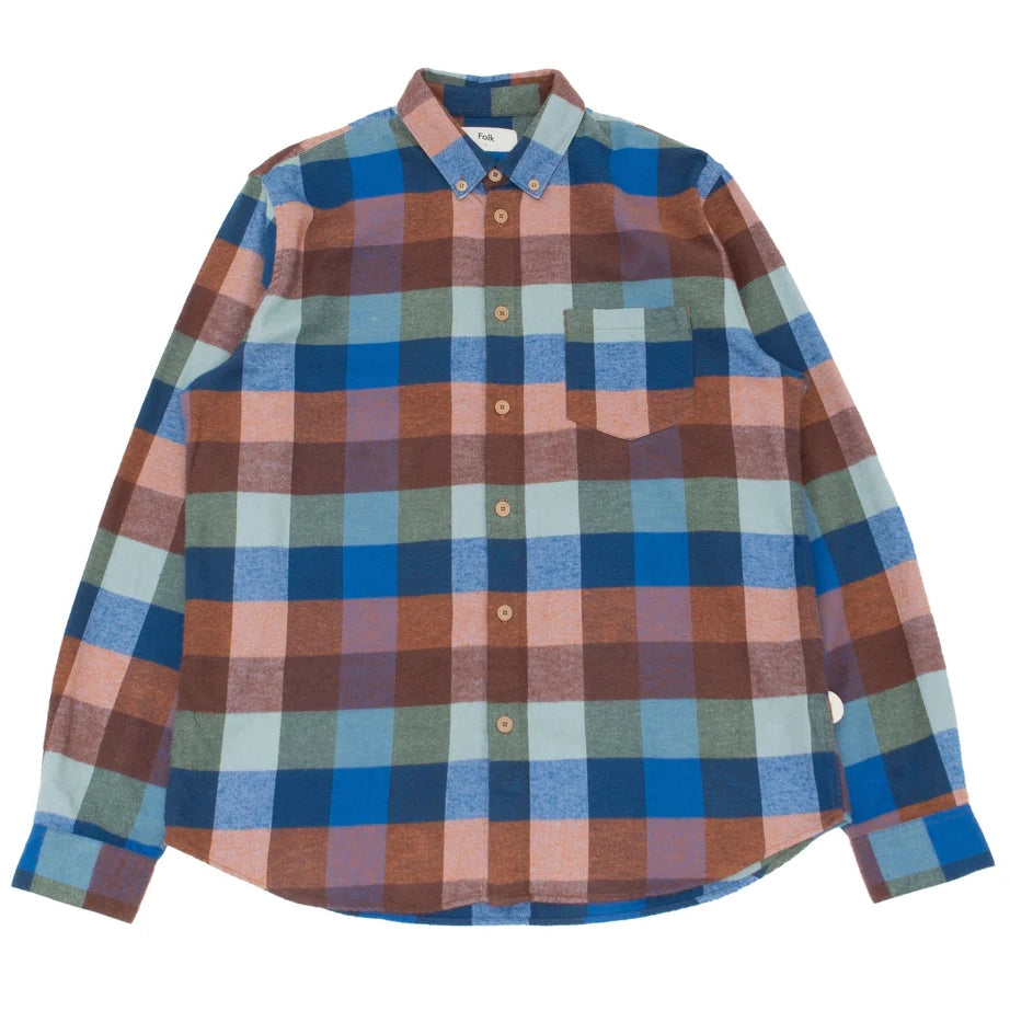 Relaxed Fit Shirt - Rust Navy Mix