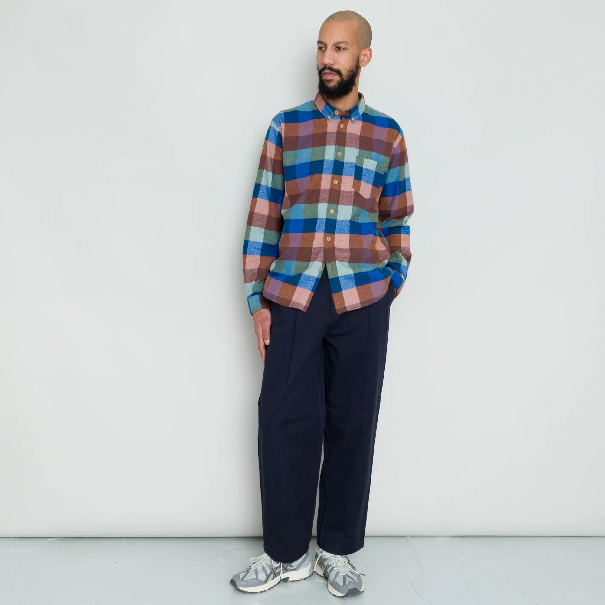 Relaxed Fit Shirt - Rust Navy Mix